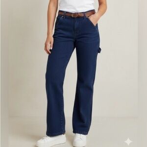 GAP 90s Loose Carpenter Dark Blue Mid-Rise Flare Jeans Women’s Size 26/2R